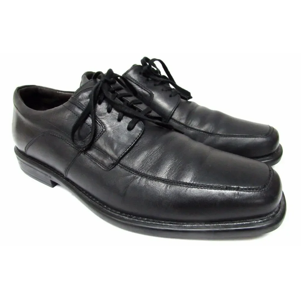 Johnston & Murphy Sheep skin men's size 9.5 M black leather shoes dress oxford